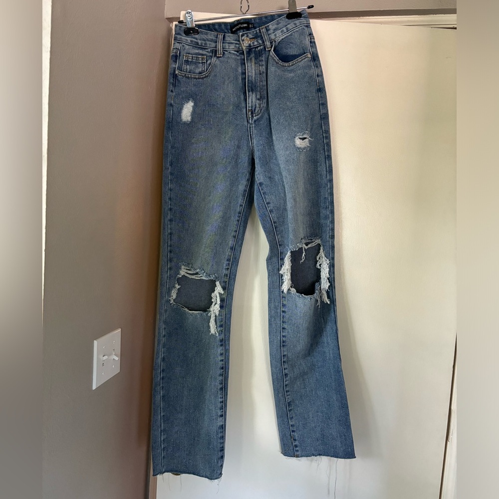 PLT Distressed High Waisted Jeans Size 4